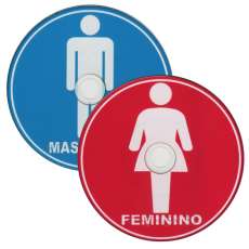 Kit sinalização banheiro com 2 cds - R$ 5,98