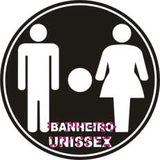 Placa indicativa unissex em Braille - R$ 2,99