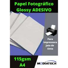 Papel foto adesivo 115gsm glossy A4 - R$ 142,90