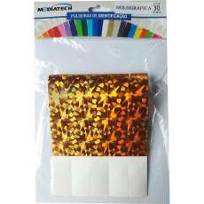 Pulseira holográfica dourada bliste - R$ 9,89