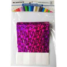 Pulseira holográfica pink blister c - R$ 9,89