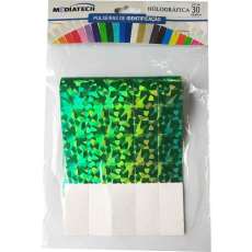 Pulseira holográfica verde blister  - R$ 9,89