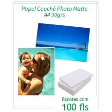 Papel couche matte tamanho A4 90g - R$ 11,90
