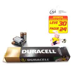Pilha Duracell AA Pague 24 leve 30  - R$ 53,55