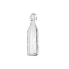 Garrafa quadrada transparente 1L Ha - R$ 27,90